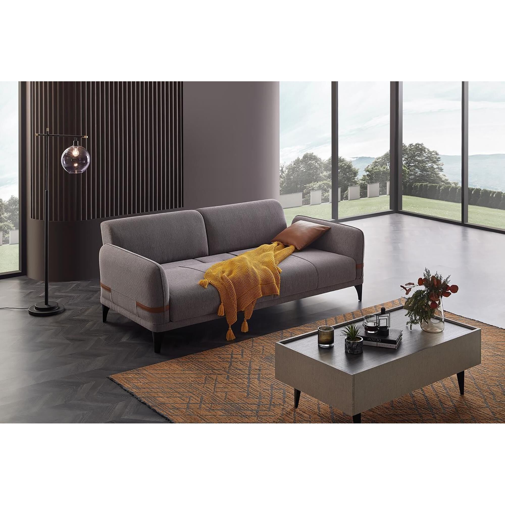 Dark brown and store black coffee table