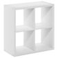 HOMLUX 4-Cube Reversible Open Back Bookshelf in White, , large