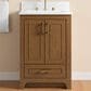 37B Lucerne 24" Single Bathroom Vanity Cabinet in Dark Maplewood with Marble Top and Backsplash, , large