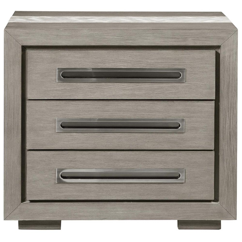 Accentric Approach Tru Modern Benton 3 Drawer Nightstand in Gray, , large