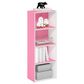 HOMLUX 4-Tier Open Shelf Bookcase in Pink and White, , large