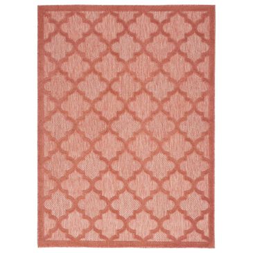 Nourison Easy Care 7" x 10" Coral and Orange Indoor/Outdoor Area Rug, , large