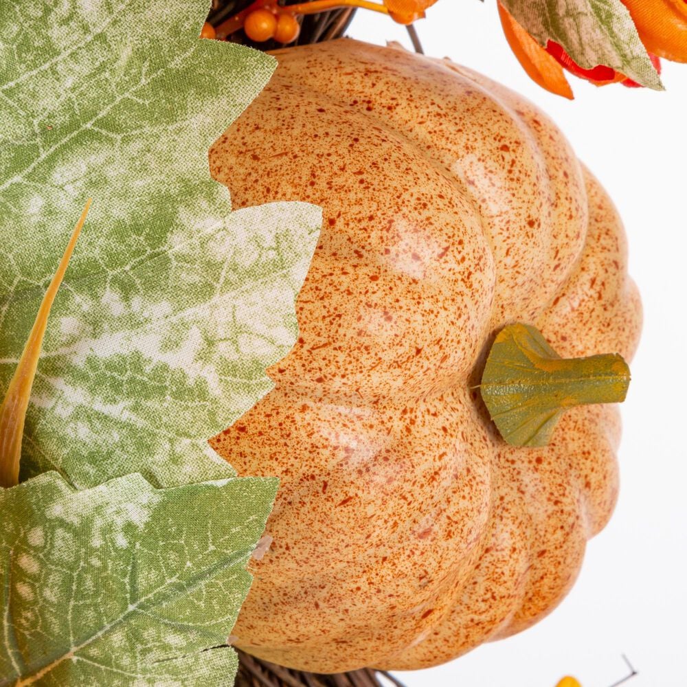 The Gerson Company 26&quot; Harvest Wreath with Pumpkin and Berry in Orange, , large