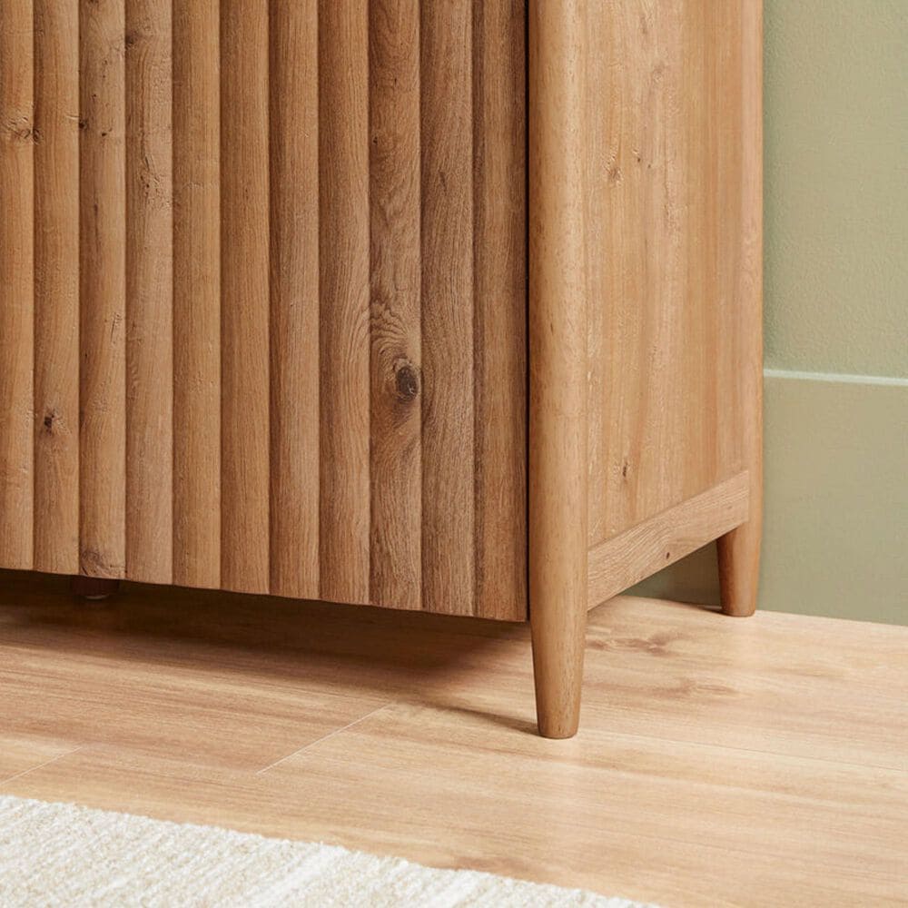 Walker Edison Flynn Scandinavian 58&quot; TV Stand in English Oak, , large