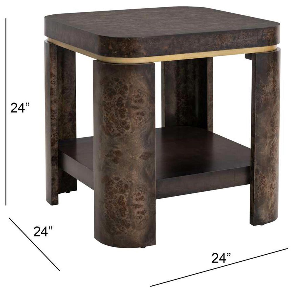 Bassett Mirror Company Langford End Table in Rich Ebonized and Gold, , large