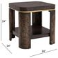 Bassett Mirror Company Langford End Table in Rich Ebonized and Gold, , large