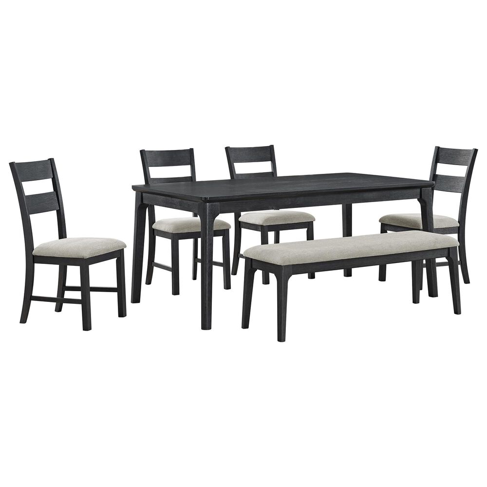 Mayberry Hill Garcia 6-Piece Dining Set with Bench in Black, , large
