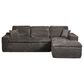 HOMLUX 2-Piece Stationary Right-Facing Chaise with Loveseat and Corduroy Fabric Upholstery in Grey, , large