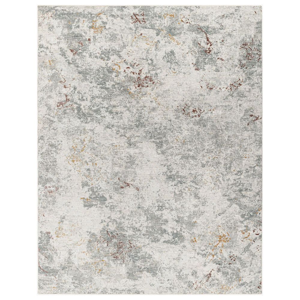 Surya Dresden White, Gray, Medium Gray, Light Slate, Rust and Mustard 2"7" x 10" Runner, , large