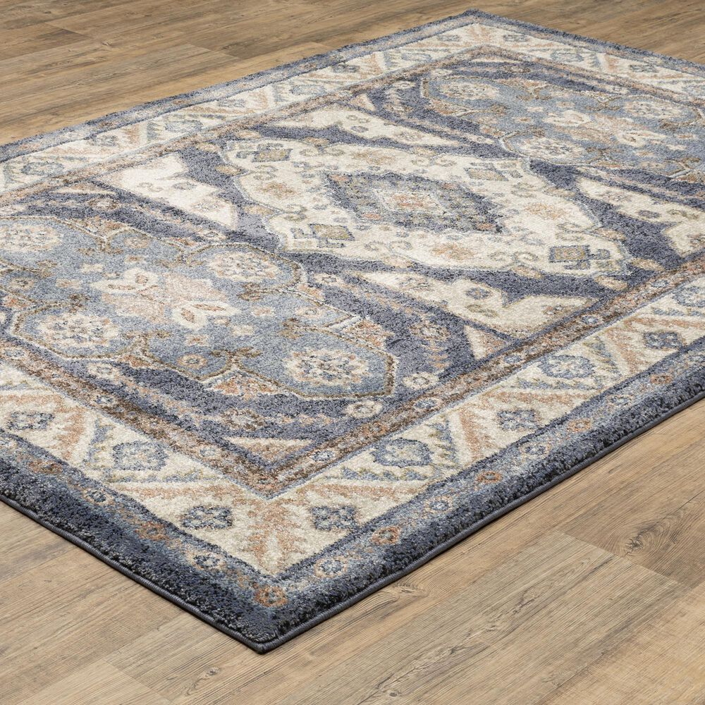 ROW by Oriental Weavers Gemma Oriental Blue and Rust 6'7" x 9' Area Rug, , large