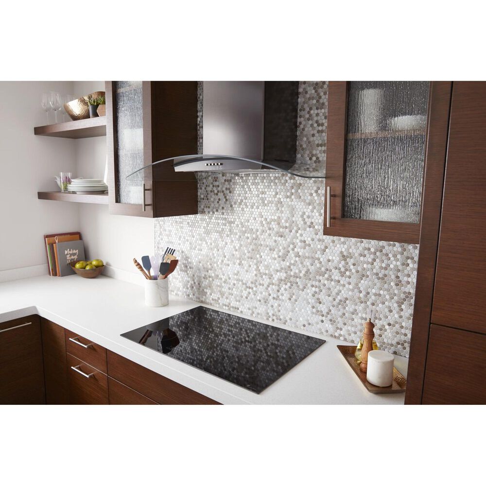 Whirlpool 36&quot; Concave Glass Wall Mount Range Hood in Black Stainless Steel, , large