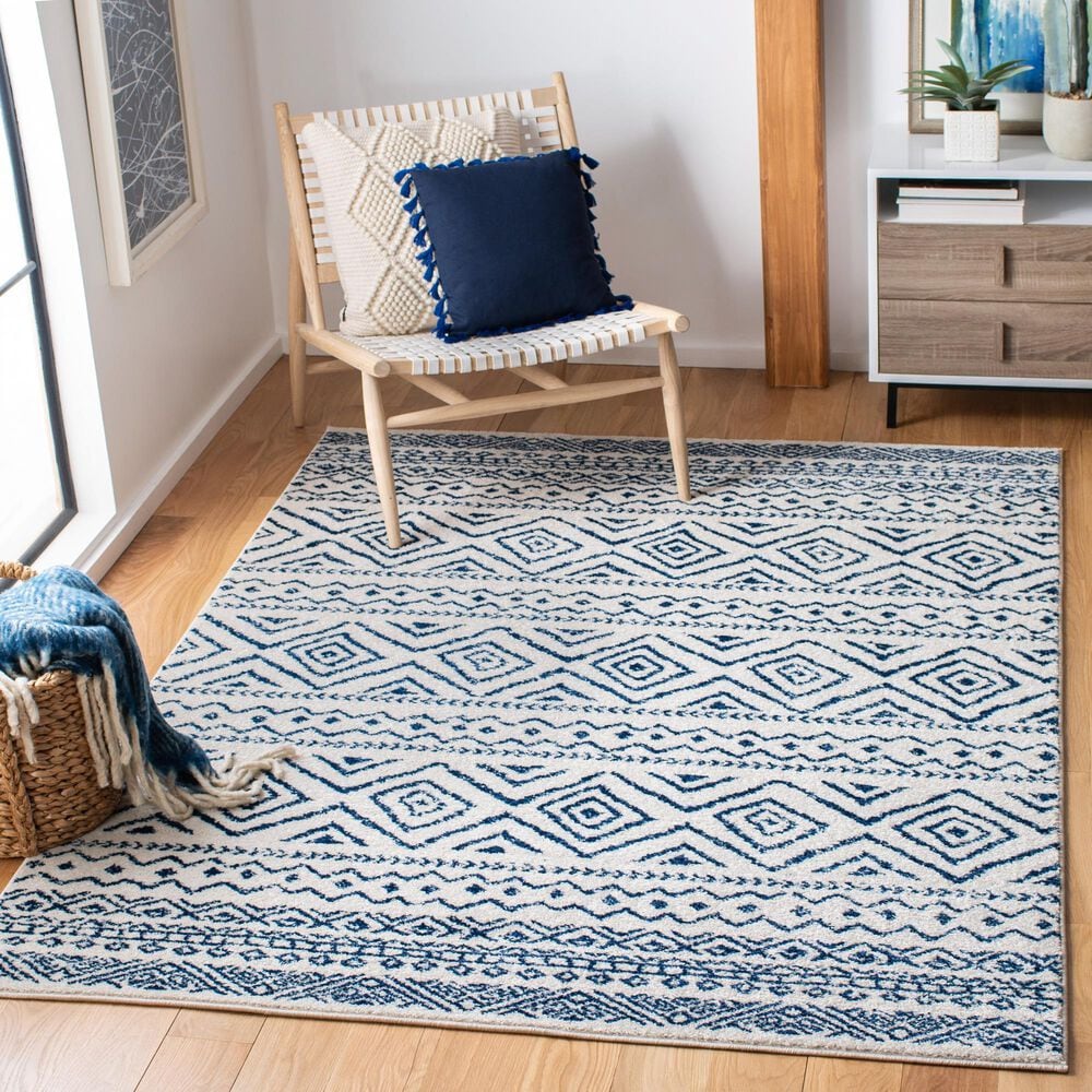 Safavieh Tulum 5&#39;3&quot; x 7&#39;6&quot; Ivory and Navy Area Rug, , large