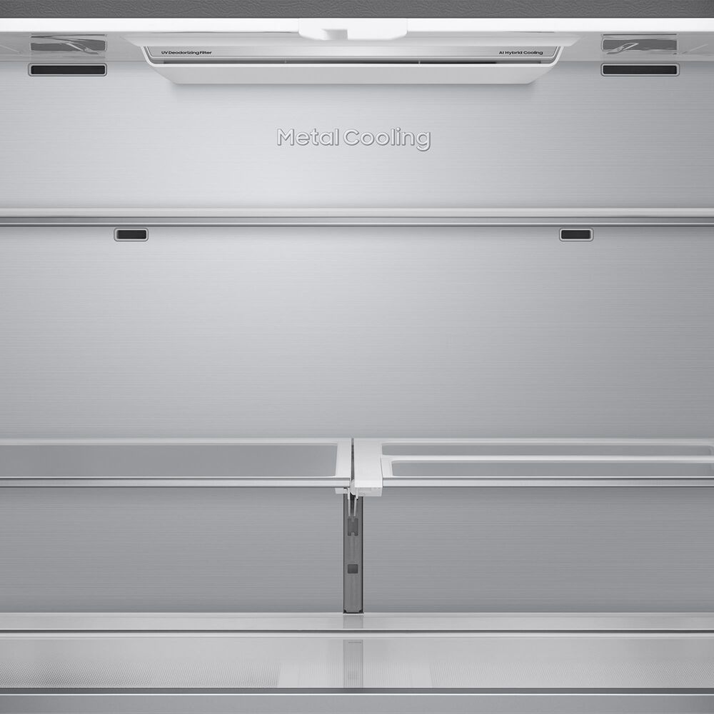 Samsung 23.5 Cu. Ft. Bespoke Counter Depth 4-Door French Door Refrigerator with AI Hybrid Cooling &amp; Beverage Center in Stainless Steel, , large