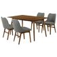 Blue River Westmont and Azalea 5-Piece Dining Set with Charcoal Cushion in Walnut, , large