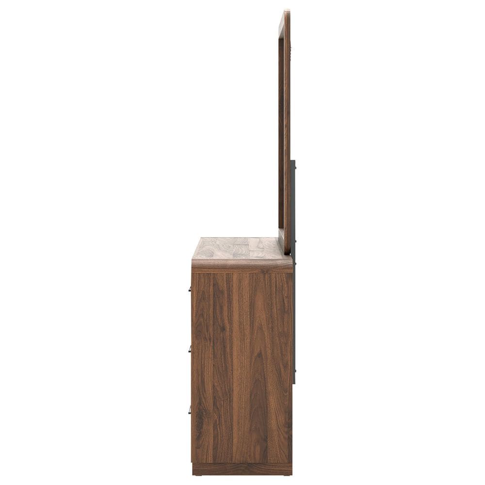 Ashley Fortlorn Dresser and Mirror in Walnut Brown, , large