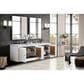 James Martin Vanities Athens 72" Double Bathroom Vanity in Glossy White with 3 cm Carrara White Marble Top and Rectangular Sinks, , large