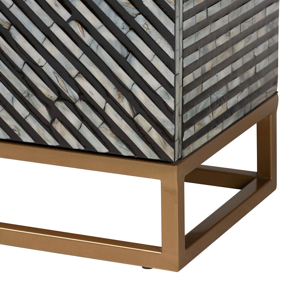 Baxton Studio Belenus Storage Cabinet in Gold, Black and Grey, , large