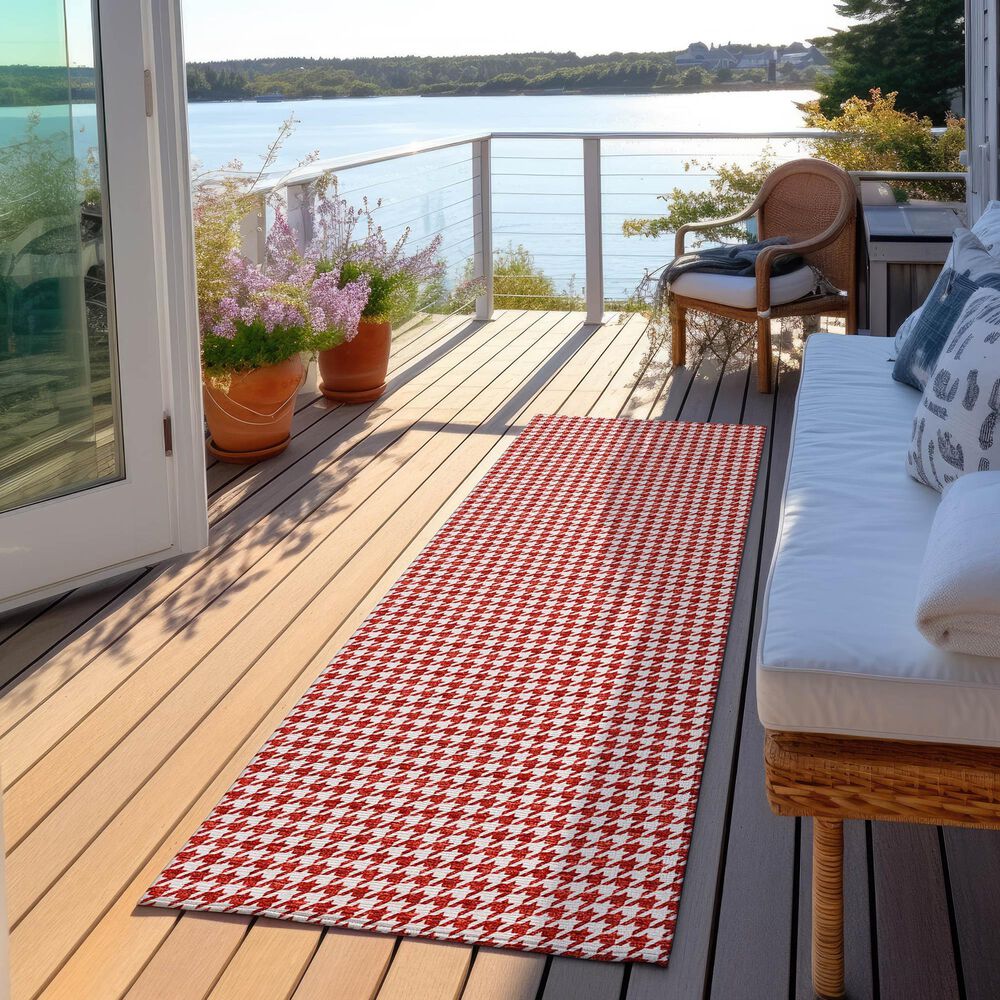 Dalyn Rug Company Hinton 2&#39;3&quot; x 7&#39;6&quot; Red Indoor/Outdoor Runner, , large