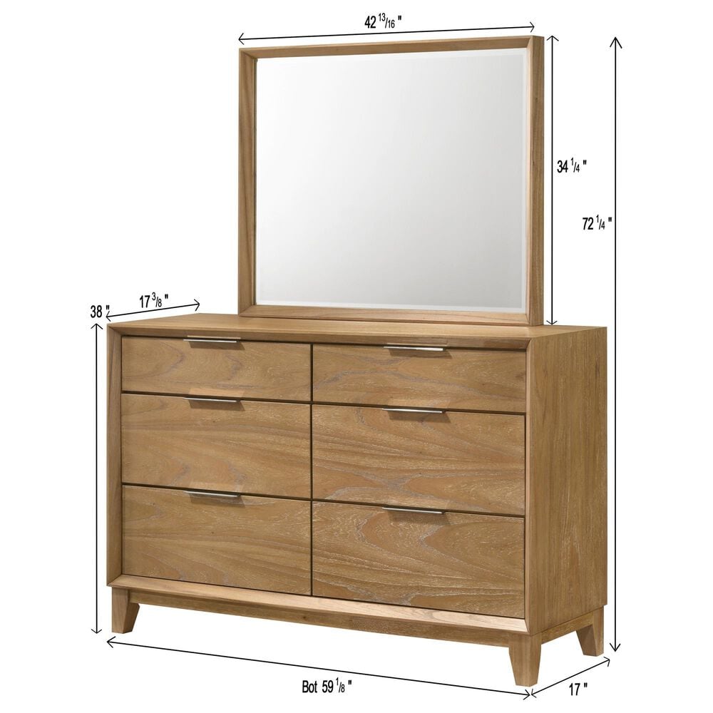 Crown Mark Florian 4 Piece Queen Storage Bed in Light Brown, , large