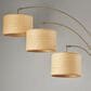 Adesso Bowery 3-Arm Arc Lamp and Shades in Antique Brass, , large