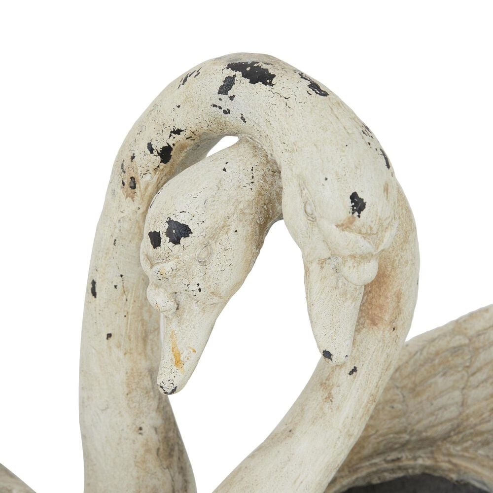 Maple and Jade Swan Magnesium Oxide Planter in Matte White, Black and Brown, , large