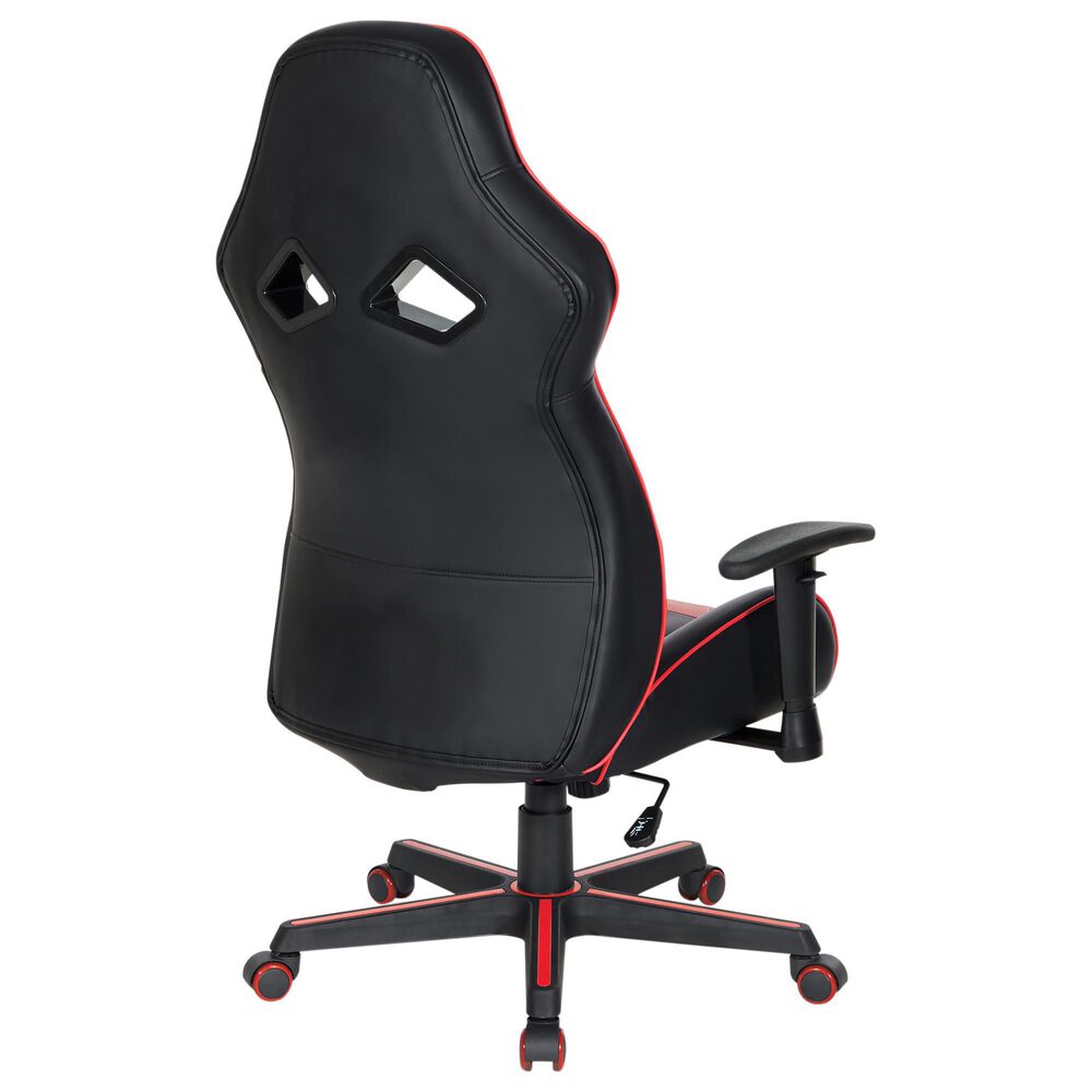 OSP Home Vapor Gaming Chair in Black and Red, , large