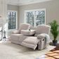 CorLiving Lea Reclining Console Sofa with Cupholders in Beige Fabric, , large