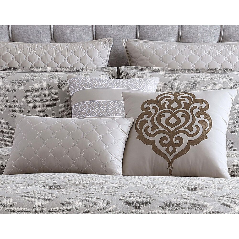 Hallmart Collectibles Kearney Damask 10-Piece King Comforter Set in Tuton and Ivory, , large