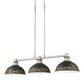 Golden Lighting Kinsley 3-Light Linear Pendant with Antique Black Iron Shade in Aged Galvanized Steel, , large