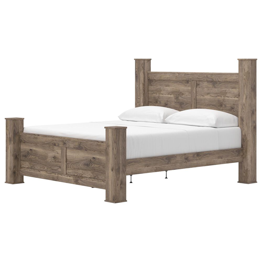 Ashley Rusticott King Poster Bed in Brown, , large