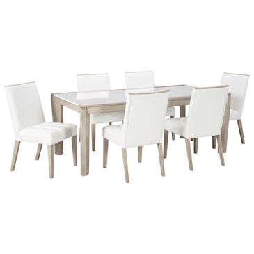 Signature Design by Ashley Wendora 7-Piece Rectangular Dining Set in Bisque and White, , large