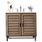 James Martin Vanities Portland 36" Single Bathroom Vanity in Whitewashed Walnut with 3 cm Carrara White Marble Top and Rectangular Sink, , large