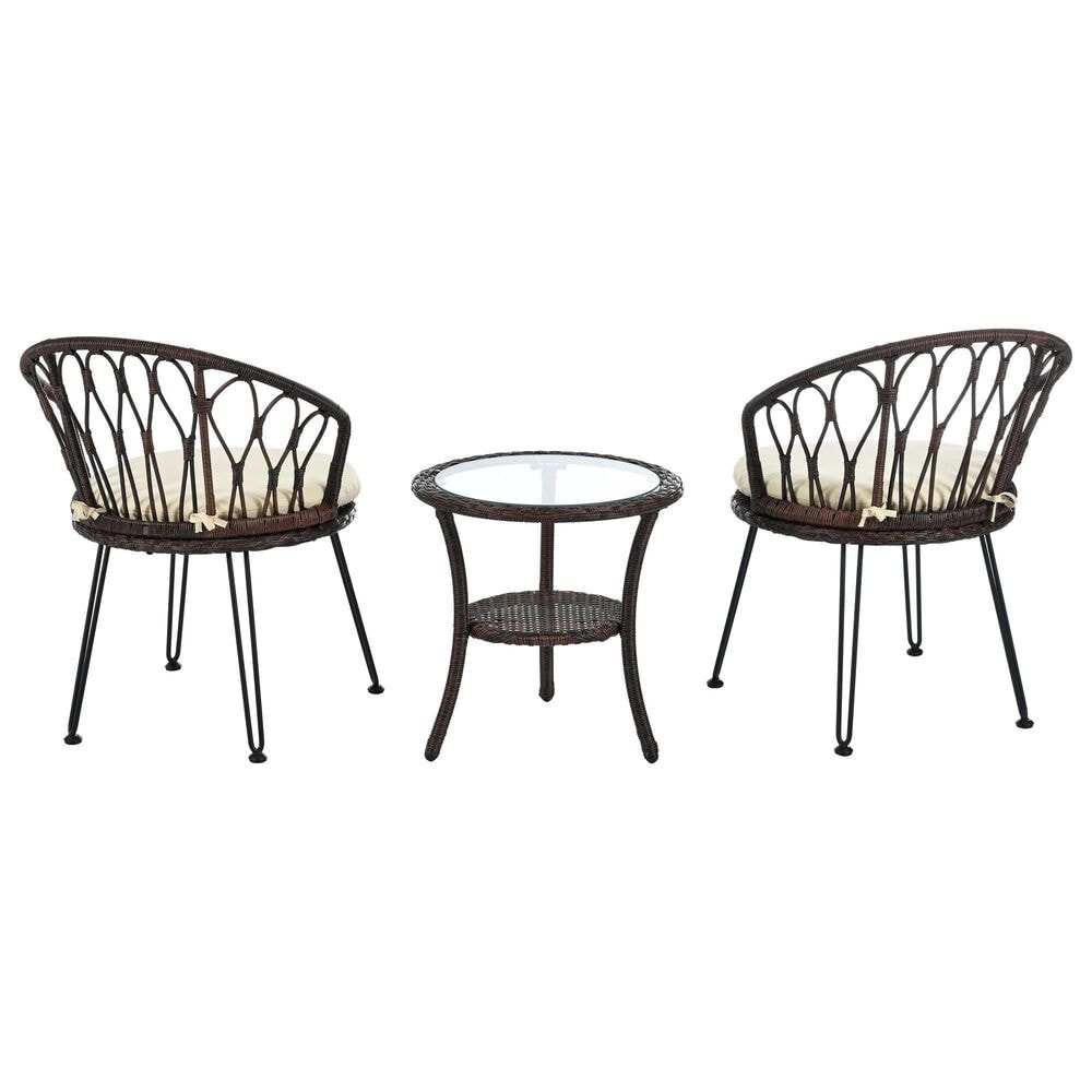 Hearth and Haven 3-Piece Patio Conversation Set in Beige, , large