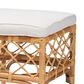 Baxton Studio Orchard Ottoman with Natural Brown Rattan in White, , large