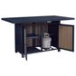 Ashley East Beach  Bar Table with Fire Pit in Navy Blue and Driftwood, , large