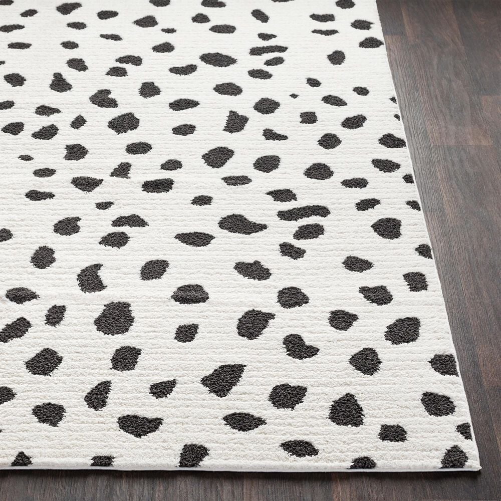 Surya Moroccan Shag MCS-2307 2&#39;7&quot; x 7&#39;3&quot; Black and White Runner, , large