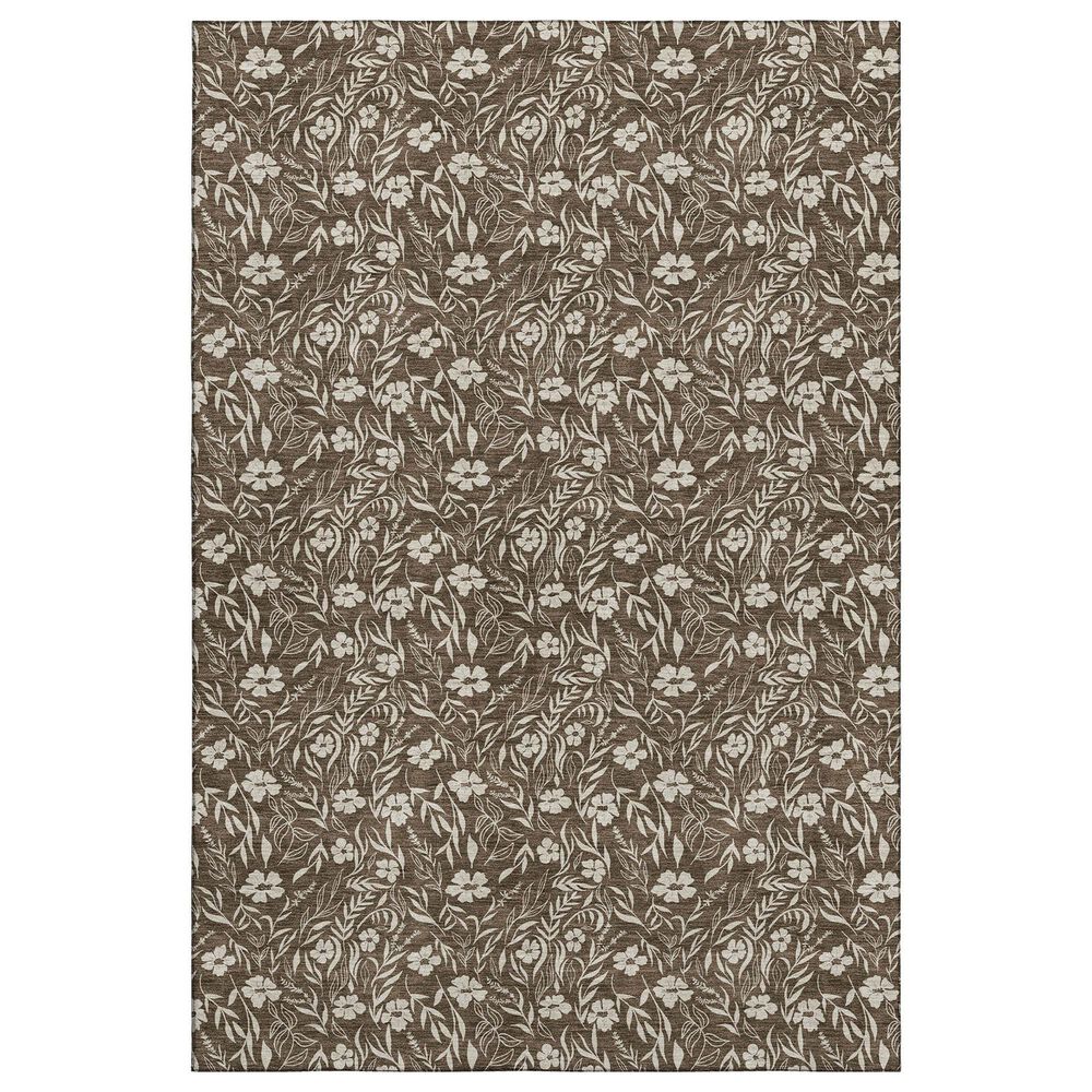 Dalyn Rug Company Soft Essentials Floral Chocolate 9" x 12" Indoor/Outdoor Area Rug, , large