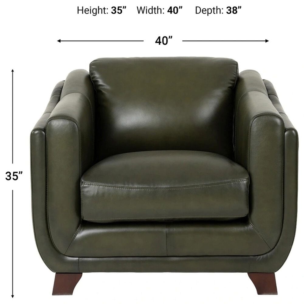 Hydeline Fremont Leather Accent Chair in Forrest (Set of 2), , large
