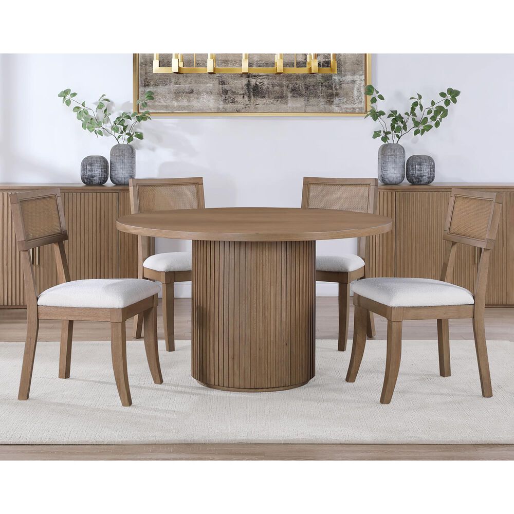 Crystal City Colvin 5-Piece Round Dining Set in Toffee, , large