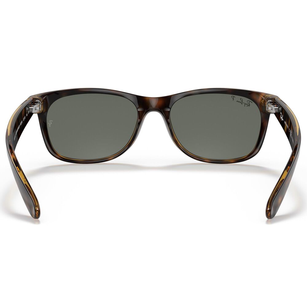 Ray-Ban New Wayfarer Classic Sunglasses with Green Lenses in Polished Tortoise, , large