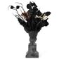 The Gerson Company 20"H Resin Halloween Owl with Floral Arrangement in Black, , large