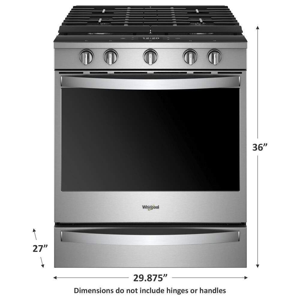 Whirlpool 5.8 Cu. Ft. Slide-In Gas Range with EZ-2-Lift Hinged Grates in Fingerprint Resistant Stainless Steel, , large