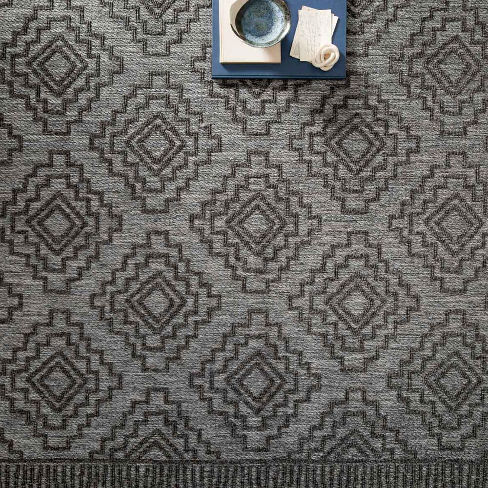 Loloi II Rainier 7&#39;10&quot; x 10&#39;10&quot; Grey and Charcoal Indoor/Outdoor Area Performance Rug, , large