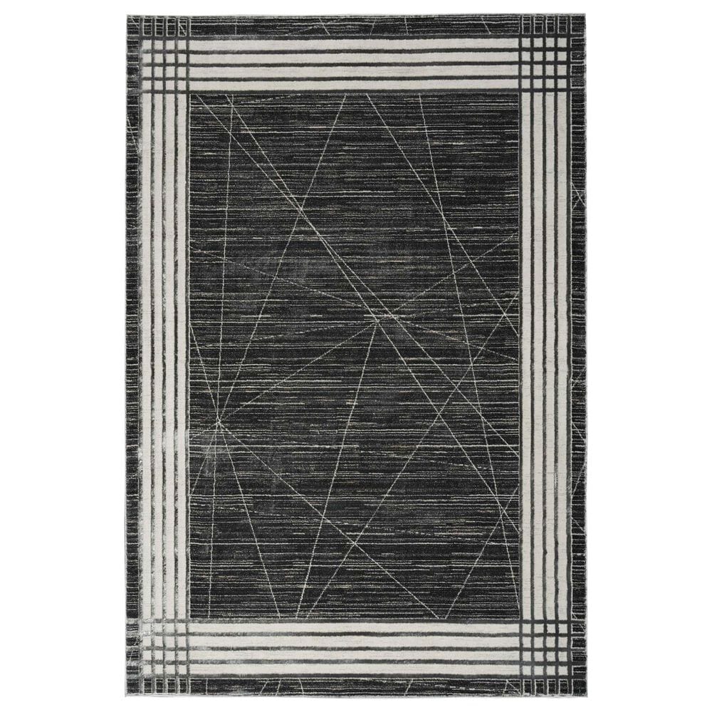 Nourison Desire 9" x 12" Charcoal, Silver and White Area Rug, , large