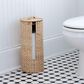 Household Essentials 3-Piece Wicker Bathroom Accessories Set with Toilet Tissue Stand, Wastebasket and Tissue Box in Brown, , large