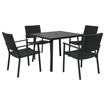 Hearth and Haven 5-Piece Patio Dining Set in Black, , large