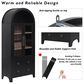 HOMLUX 71" Arched Kitchen Pantry Cabinet in Black, , large