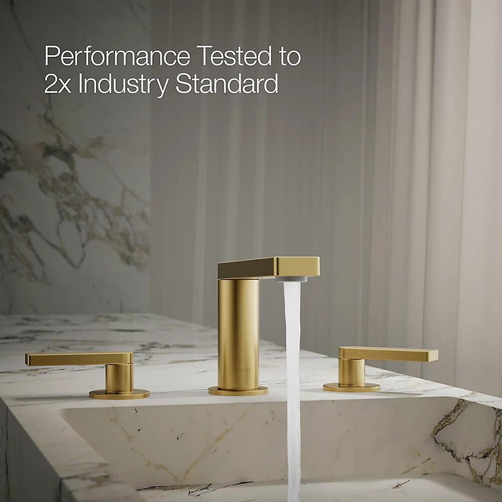 Kohler Composed Widespread Bathroom Sink Faucet in Vibrant Brushed Moderne Brass, , large