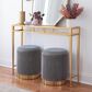 Lumisource Marla 2-Piece Nesting Pleated Ottoman Set in Grey, , large