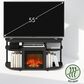 HOMLUX 47" Curved TV Stand with No Heat Electric Fireplace in Americano and Black, , large